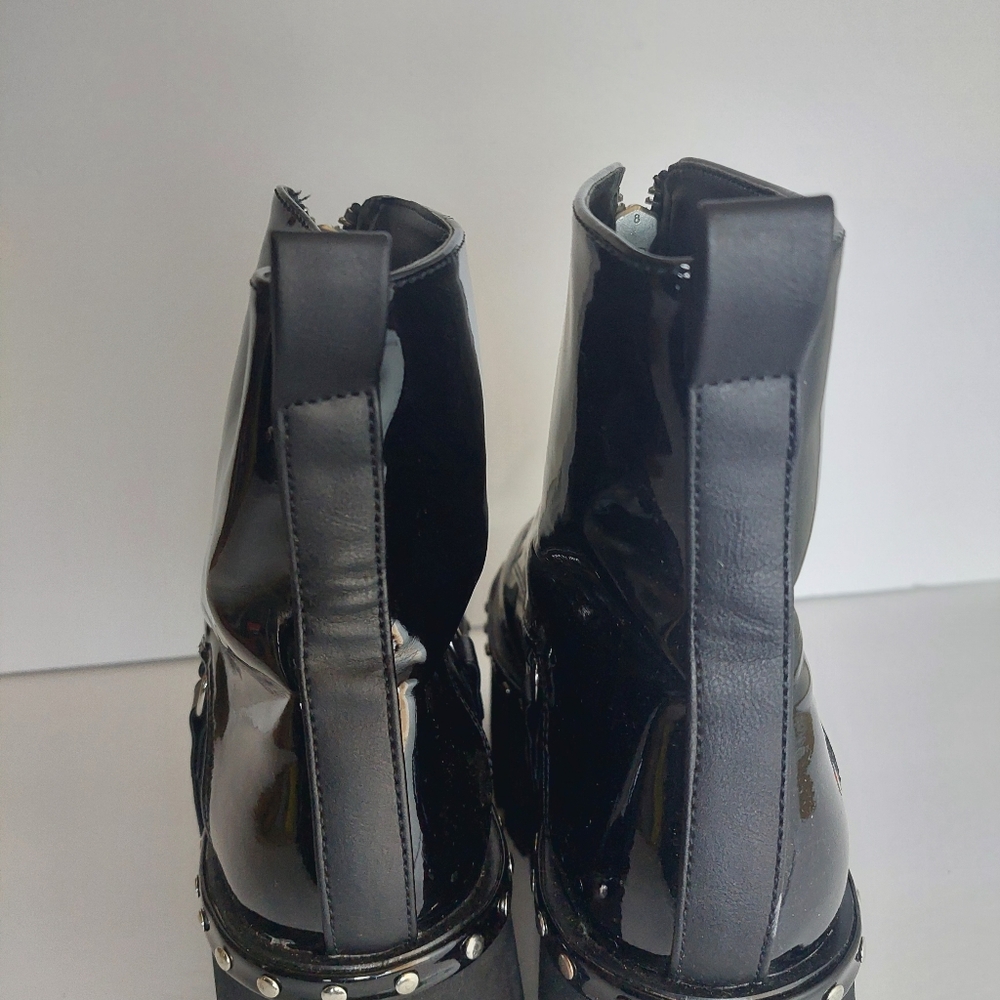 DEMONIA Women's ASH100/B 3" Chunky Heel Punk Black Platform Ankle Boot Size 11 - Picture 5 of 9